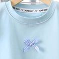 thumbnail image 5 of Splozh Girls Short Sleeve T Shirts 0-10 Years Crew Neck Flying Sleeve Casual Loose Summer Kids Tops,Light Blue,3-4 Years, 5 of 6