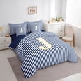 thumbnail image 2 of Erosebridal Fashion Letter J Bedding Comforter Set 7pcs for Kid, Blue Cartoon Line King Bedding Sets, 2 of 7