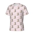 thumbnail image 3 of Yiaed Heart Cat Print Mens Short Sleeve Tight Fit T-Shirt, Crewneck Casual Tee-3X-Large, 3 of 5