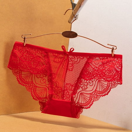 

Briefs For Women Underwear Underwear For Women Soft Lace Panties Low Rise Pretty No Digging Breathable And Panties Watermelon Red L 3pcs