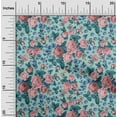thumbnail image 2 of oneOone Viscose Jersey Light Blue Fabric Florals Sewing Material Print Fabric By The Yard 60 Inch Wide, 2 of 4