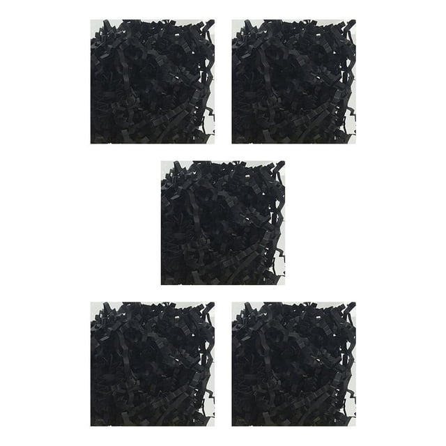Bearachild Hierba de rafia Papel triturado DIY Confeti Relleno a prueba de golpes Decoración de fiesta Suministro de embalaje para la escuela Aula negro negro 5piezas Bearachild CBP255751