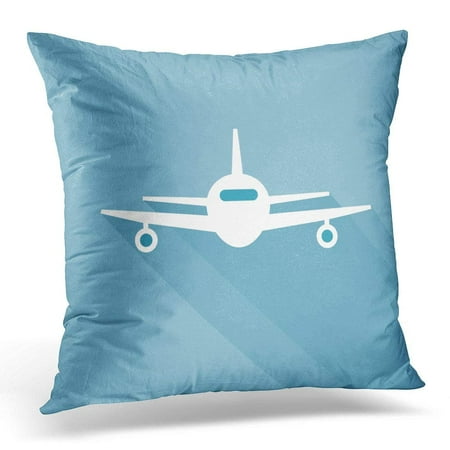 Extra Long Couch Pillows ARHOME Plane Flat Long Shadow Airplane Front View Flying Aircraft Airline Pillows case 18x18 Inches Home Decor Sofa Cushion Cover ()
