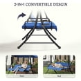 thumbnail image 6 of LAZZO 3-Seat Outdoor Porch Swing, Reclining Lounge Bed Convertible, Adjustable Canopy & Removable Cushions, Blue, 6 of 10