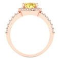 thumbnail image 4 of 2.78ct oval cut yellow Zircon 14k rose gold halo Bridal Wedding Engagement Promise Anniversary Ring for Women size 5.25, 4 of 7