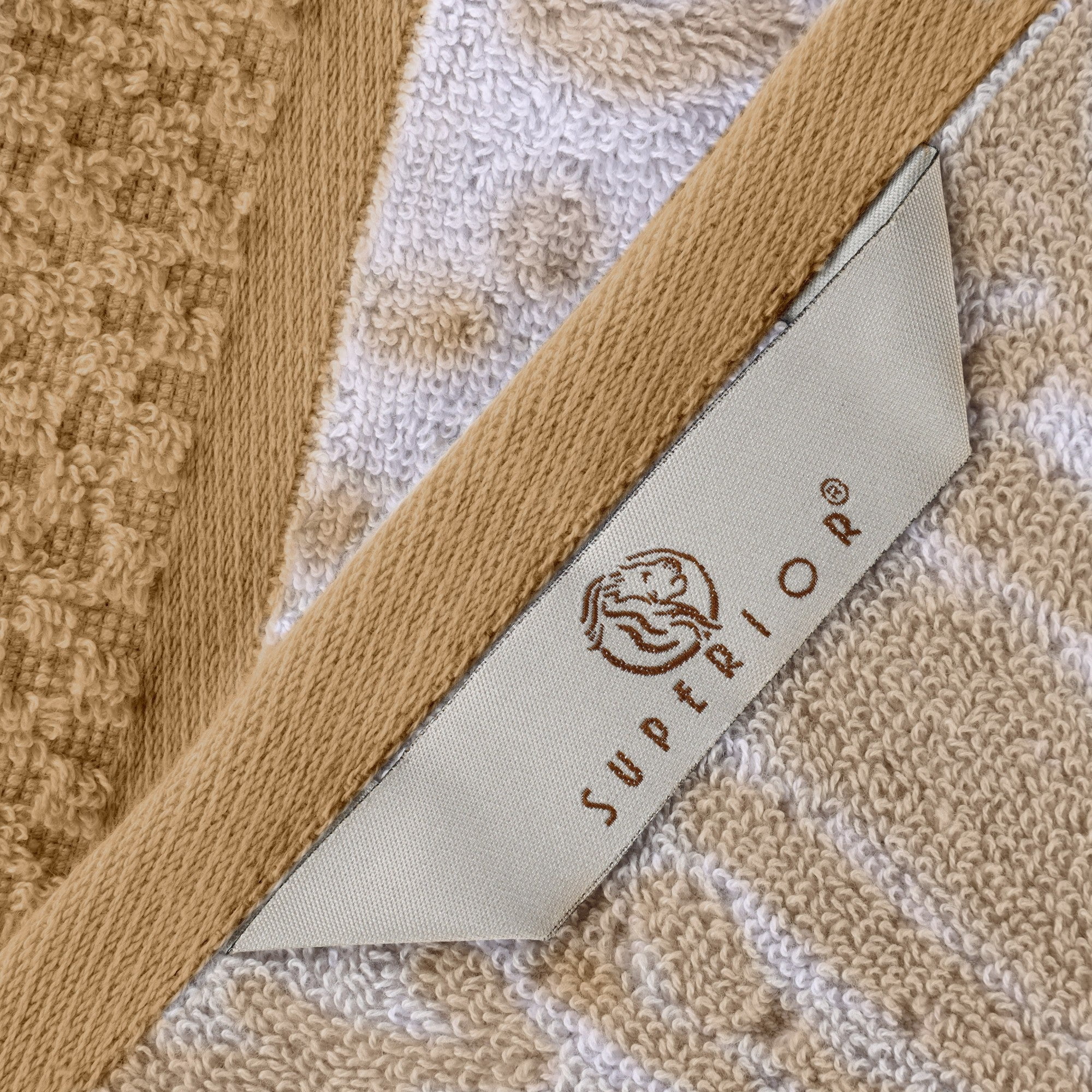 Superior Modern Cotton 2 Piece Oversized Bath Sheet Set Mixed Pattern, Bronze
