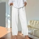 thumbnail image 1 of WILLBEST Pantalones Casuales para Mujer: Pantalones Holgados, Cómodos y de Lino, de Color Liso, con Cintura Elástica, Bolsillos y Pierna Recta para Uso Diario. Extra Grande, 1 of 5