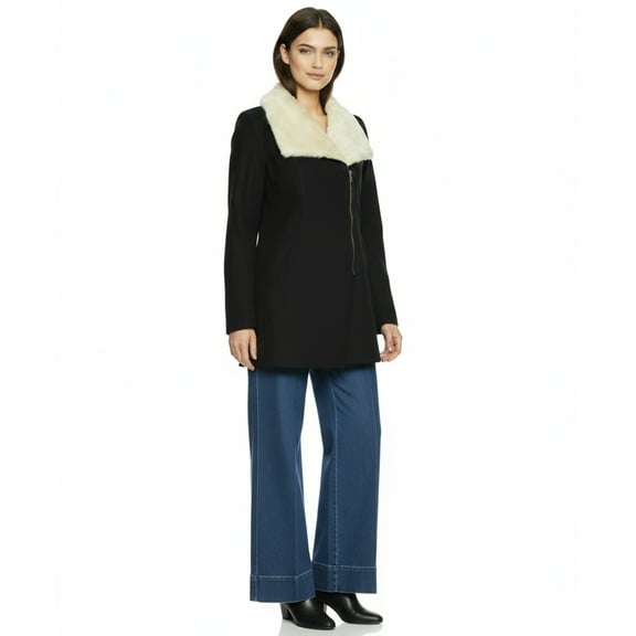 Skies Are Blue Faux Fur Collar Jacket