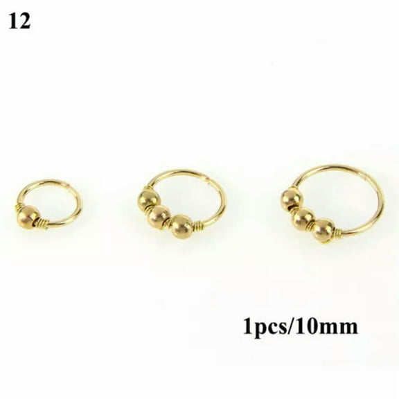 K-KED Body Piercing Delicate Jewelry 1Pcs Nose Ring Faux Turquoise Nose Piercing Hoop Rose Gold-12