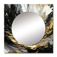 thumbnail image 2 of Designart "Fantasies Of Prosperity Black And Gold III" Abstract Painting Square Mirror For Wall Decor - Large Gold Square Mirror Printed Wall Decor - Modern Square Living Room Mirror, 2 of 5