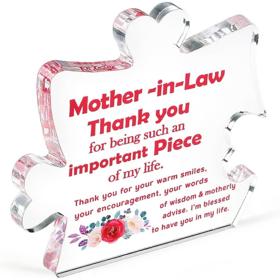 Gifts for Mother In Law Gifts from Daughter Son In Law Birthday Christmas Mother's Day Gift Acrylic Keepsake Plaque