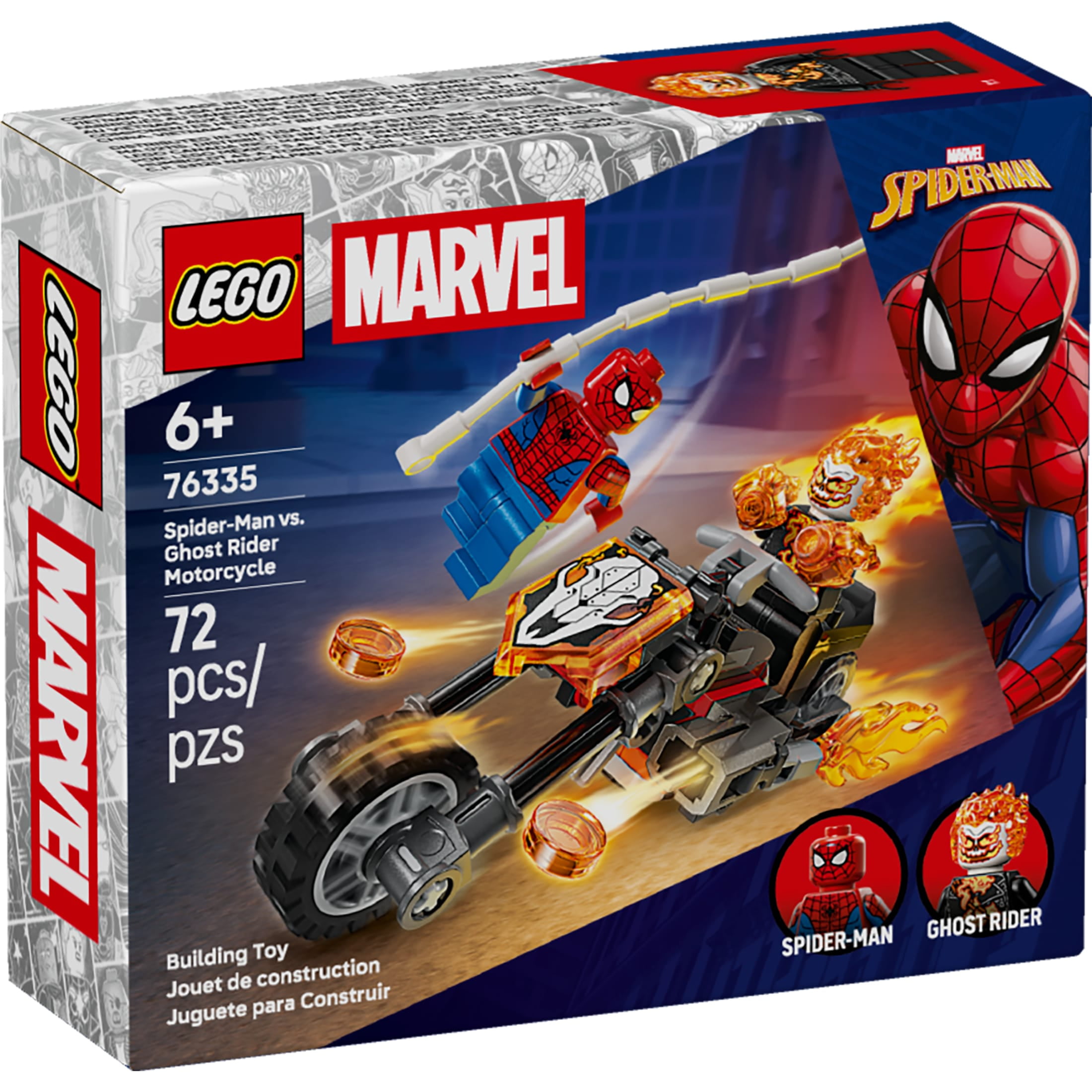 LEGO Marvel SpiderMan vs. Ghost Rider Motorcycle Building T