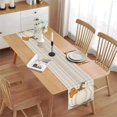 thumbnail image 2 of 1pc Linen Table Runner - Elegant White Pumpkin on Plaid Background, Autumn-Inspired Fall Decor, 13 x 72 inch, 2 of 5