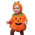 thumbnail image 3 of MEZZALL Baby Onesie Halloween Pumpkin Design Hooded Long Sleeve Toddler Zipper Bodysuits Cute Fall Winter Clothes, 3 of 8