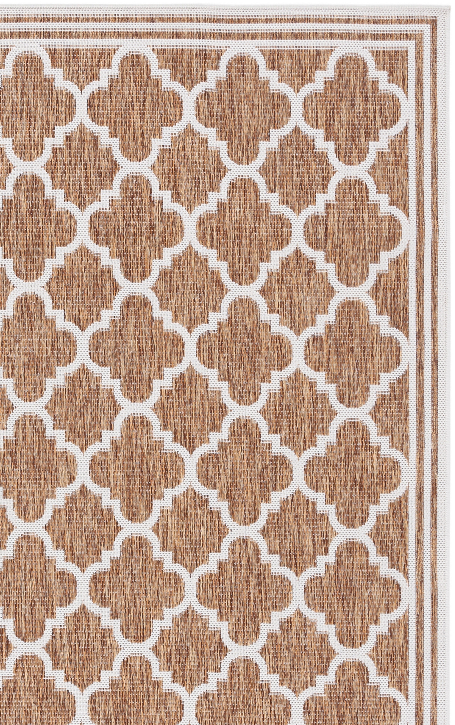 SAFAVIEH Beach House Wendy Geometric Indoor/Outdoor Runner Rug, Brown/Ivory, 2'2" x 10'