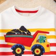 thumbnail image 6 of Gerichy Kids Crewneck Sweatshirt Boys Pullover Sweater Long Sleeve Shirts Dinosaur Striped Truck Top Clothes 2T-8T, 6 of 7