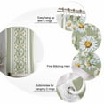 thumbnail image 5 of Shower Curtain Bathroom Set White Daisy Flower Sage Green Stripe Waterproof Fabric Shower Curtains with Grommets&Hooks Watercolor Floral Privacy Bath Curtain for Bathtub 48x72in, 5 of 7