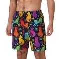 thumbnail image 2 of Haiem Colorful Cats Mens Swim Trunks with Compression Liner 2 in 1 Swimming Shorts Stretch Swimwear Quick Dry,Board Shorts-X-Large, 2 of 9
