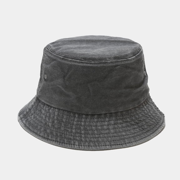 HuangHuanChen Bucket Hat for Men Women Trendy Boonie Unisex Washed Cotton Retro Fishermans Hat Solid Colors UV Protection Sports Packable Sun Hat for Beach Golf Fishing Outdoor Grey One Size