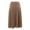 Brown, variant on Women Solid Lightweight Flare Midi Skirt Polyester Pull on for Various Occasions