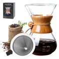 thumbnail image 1 of JoalGfda 600ml New Juego de cafetera Pour Over, jarra de vidrio sin papel con filtro de acero inoxidable 304, cafetera de vidrio reutilizable, goteador de caf&eacute; manual, goteo, 1 of 7