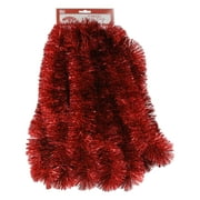 Angle View: Holiday Time Tinsel Garland, Red, 15'