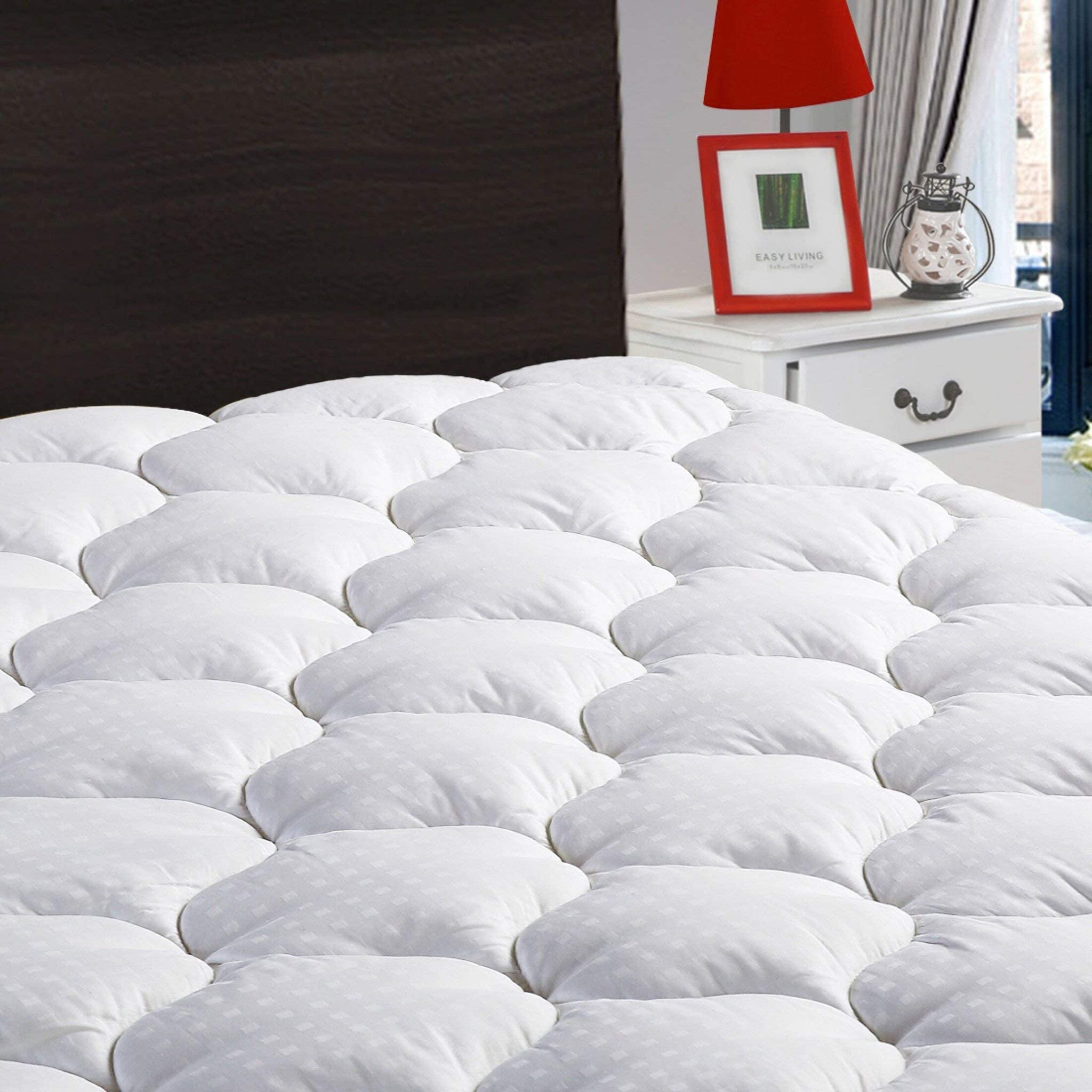 Queen Size Mattress Pad Cover Snow Down Alternative Pad Top Topper Luxury Bed 