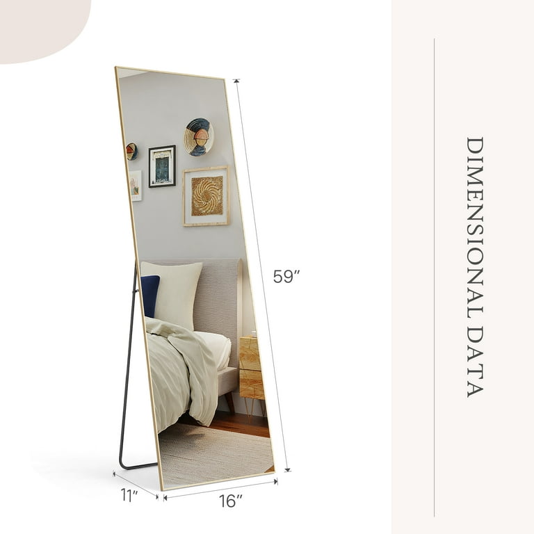 21x64 Full-length Mirror Floor Mirror Wall Bedroom Mirror Stand Alloy  Frame