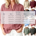thumbnail image 5 of Asgosdo Tops for Women 3/4 Sleeve Collared Half Button Pleated Loose Fit Blouses Casual Comfy All Season Shirts, 5 of 5