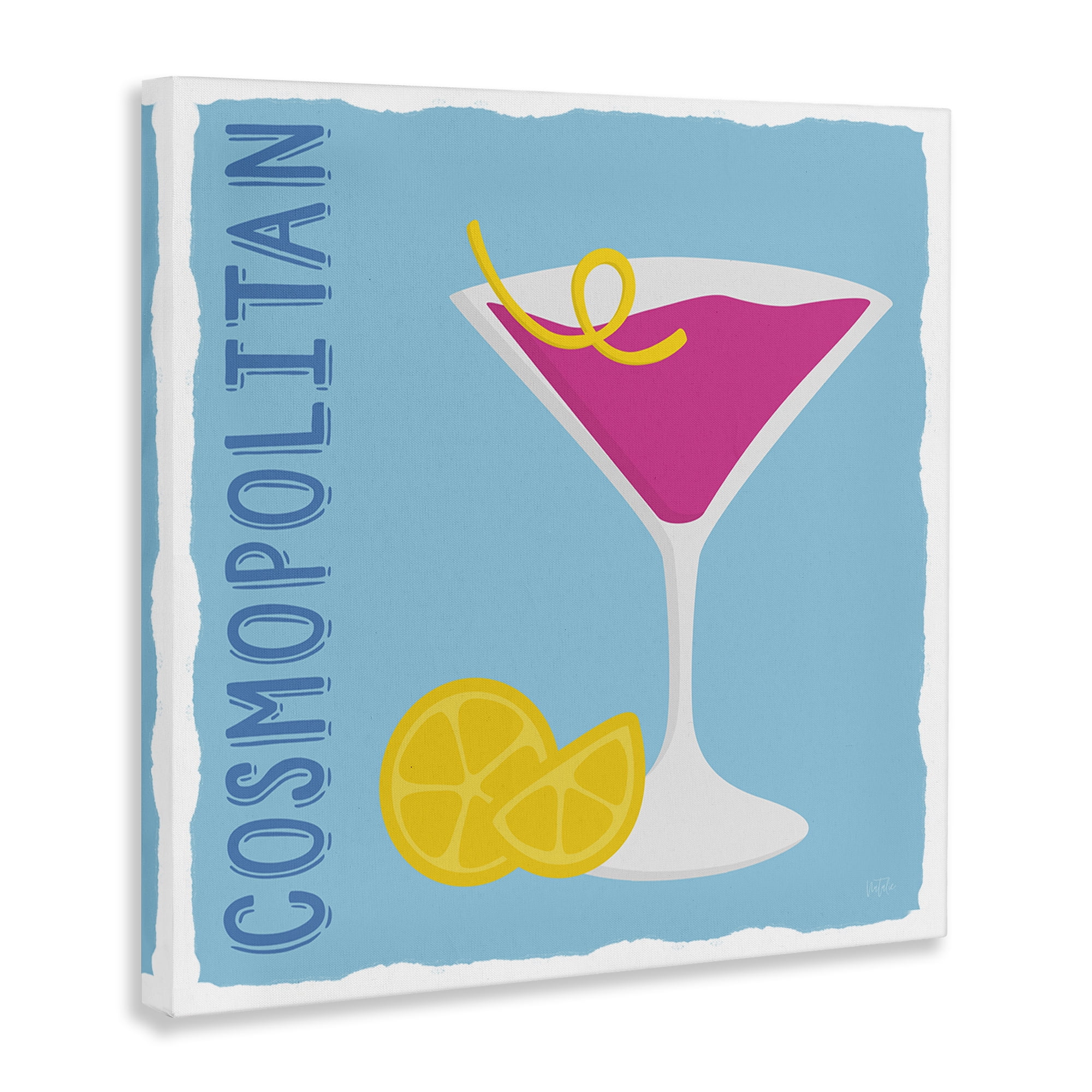 Stupell Industries Cosmopolitan Cocktail Drink Food & Beverage Painting Wrapped Canvas Art Print Wall Art, 30 x 30