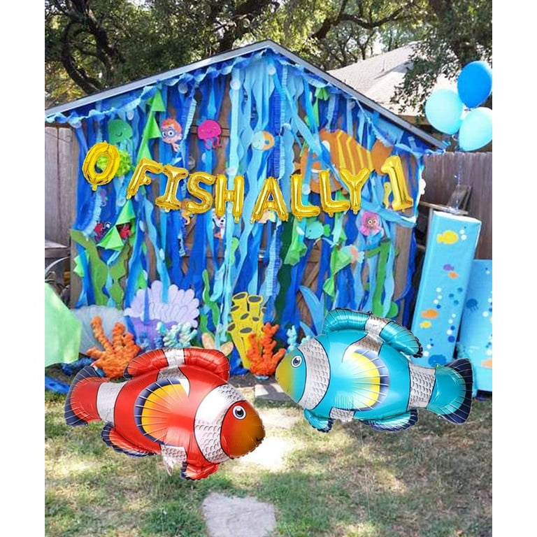 Gone Fishing Birthday Backdrop, Fishing Party Balloon Arch