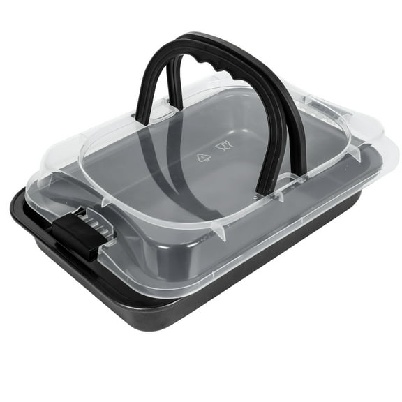 EXERAUO 9x13 in Baking Pan with Lid and Handle, Non-Stick Cake Pan With Lid , Rectangle Brownie Pan Perfect for Transporting and Serving Cakes,Brownies,Lasagna