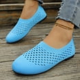 thumbnail image 2 of Rokment Mesh Slip on Penny Loafers Walking Shoes for Women 2026 Spring Summer Breathable Comfortable Hollow out Casual Driving Dress Flat Beach Travel Sky Blue Size 6.5, 2 of 5