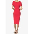 thumbnail image 2 of TheMogan Robe Midi Moulante en Jersey de Coton Extensible à Manches Courtes pour Femmes, 2 of 6
