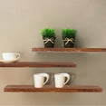 thumbnail image 2 of Wall Mounted Rustic Floating Shelves Wall Hanging Display Rack Decor Floating Shelves Wood Wall Shelf Home Bedroom Storage Rack B L, 2 of 13