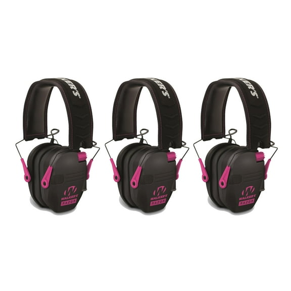 Walker's Razor Slim Electronic Shooting Muffs 3-Pack, Pink