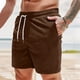 thumbnail image 1 of pstuiky Pantalones cortos casuales para hombre, Pantalones cortos deportivos para hombre con cintura elástica, bolsillos y cordones para hacer ejercicio en casa Pantalones cortos de golf, 1 of 7