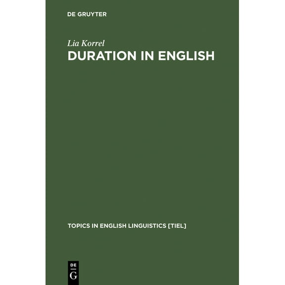 Topics in English Linguistics Duration in English, Book 5, (Hardcover)