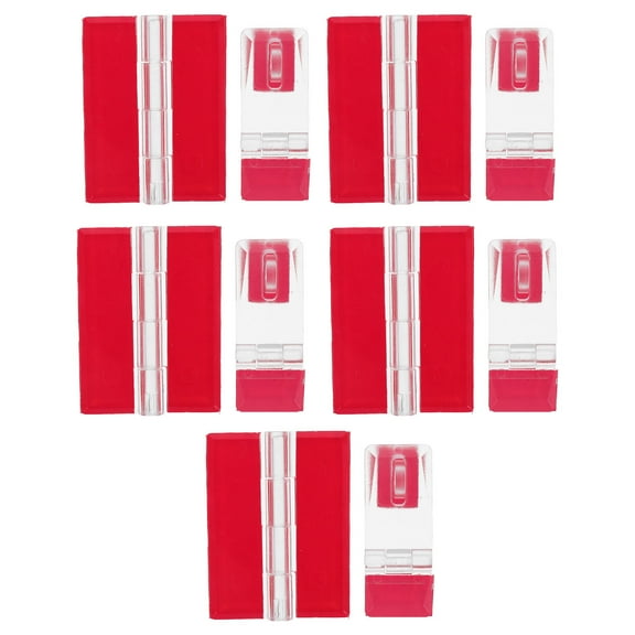 MLINS Hemoton 1 Set Clear Self Adhesive Acrylic Hasp Latch Hinge Small Padlock Buckle Clasp Lock Packs for Bathroom Barn Door Locks