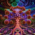thumbnail image 2 of The Rainbow Forest" - Psychedelic Tree Canvas Wall Art, 2 of 2
