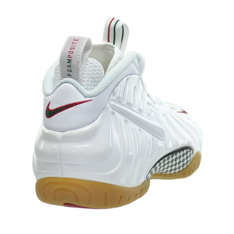 Nike Air Foamposite Pro Men's Shoes White/White-Gym Red-Green 624041-102 (6  D(M) US)