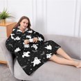 thumbnail image 5 of Oversized Wearable Blanket Hoodie,Spooky Halloween Ghosts Pattern Sherpa Blanket Hoodie with Super Pockets,Super Warm Fuzzy Pullover for Women & Men, 5 of 6