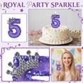 thumbnail image 4 of Birthday Number Candle, Glitter Purple Crown Design, 1 Piece, for Birthday Party Cake Decoration, 4 of 6