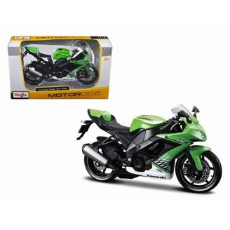 Maisto 2010 Kawasaki Ninja ZX-10R Green Bike, 1/12 Scale Diecast