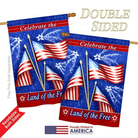 Breeze Decor H111057-BO Celebrate Freedom Americana Fourth of July Impressions Decorative Vertical 28" x 40" Double Sided House Flag