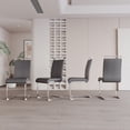 thumbnail image 2 of Dining Chairs Set of 4, Modern Dining Chairs with C-Shaped Tube Plating Metal Base , Ergonomic Backrest, Soft Cushion for Dining Room, Kitchen, Vanity, Patio, Club, Office, Grey+ Silver, 2 of 8