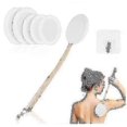 thumbnail image 1 of Long Handle Lotion Applicator for Back - 6 Replaceable Pads & Hook Included, 1 of 5