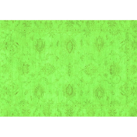 Ahgly Company Indoor Rectangle Oriental Green Traditional Area Rugs, 6' x 9'
