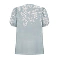 thumbnail image 5 of Womens Blouses Plus Size Fashion Floral V Neck Short Sleeve Button Shirts Loose Fit Casual Summer Tops, 5 of 6