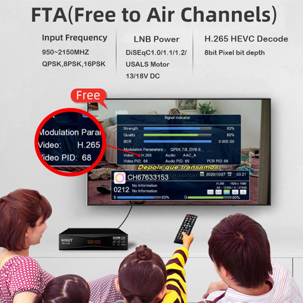 Smart MeeCast H.265 Free To Air FTA Satellite Receiver HEVC DVB-S2 Satellite TV Receiver DVB S2 Galaxy 19 Sat DVB Finder TV Decoder DVB2IP Set top Box